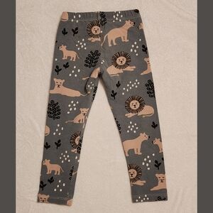 Kids Safari Animal Print Leggings - Gray and Tan